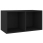 vidaXL Caja para discos de vinilo madera contrachapada negro71x34x36cm vidaXL Caja para discos de vinilo madera contrachapada negro71x34x36cm