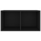vidaXL Caja para discos de vinilo madera contrachapada negro71x34x36cm vidaXL Caja para discos de vinilo madera contrachapada negro71x34x36cm
