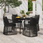 vidaXL Juego de comedor de jardín 5 piezas con cojines negro vidaXL Juego de comedor de jardín 5 piezas con cojines negro