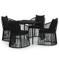 vidaXL Juego de comedor de jardín 5 piezas con cojines negro vidaXL Juego de comedor de jardín 5 piezas con cojines negro