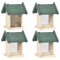 vidaXL Comederos para pájaros 4 unidades madera de abeto vidaXL Comederos para pájaros 4 unidades madera de abeto