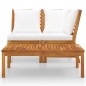 vidaXL Muebles de jardín 3 pzas madera maciza de acacia cojines crema vidaXL Muebles de jardín 3 pzas madera maciza de acacia cojines crema