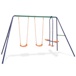 vidaXL Juego de columpios con 4 asientos naranja