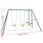 vidaXL Juego de columpios con 4 asientos naranja vidaXL Juego de columpios con 4 asientos naranja
