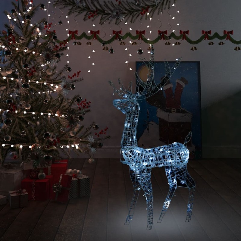 vidaXL Adorno reno de Navidad acrílico blanco frío 140 LEDs 120 cm vidaXL Adorno reno de Navidad acrílico blanco frío 140 LEDs 120 cm