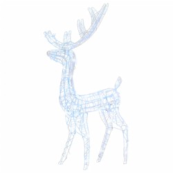 vidaXL Adorno reno de Navidad acrílico blanco frío 140 LEDs 120 cm