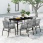 vidaXL Juego de comedor de jardín 7 piezas ratán sintético gris vidaXL Juego de comedor de jardín 7 piezas ratán sintético gris