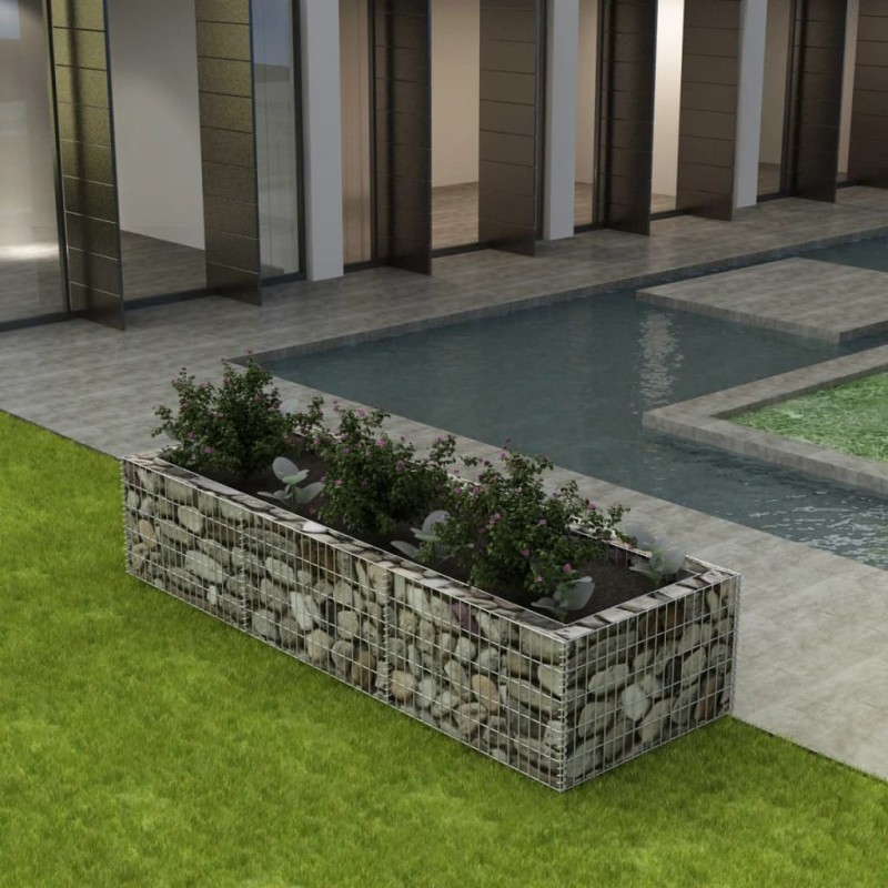 vidaXL Arriate de gaviones de acero 270x90x50 cm vidaXL Arriate de gaviones de acero 270x90x50 cm