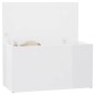vidaXL Baúl almacenaje madera contrachapada blanco brillo 84x42x46 cm vidaXL Baúl almacenaje madera contrachapada blanco brillo 84x42x46 cm