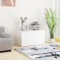 vidaXL Baúl almacenaje madera contrachapada blanco brillo 84x42x46 cm vidaXL Baúl almacenaje madera contrachapada blanco brillo 84x42x46 cm