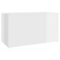 vidaXL Baúl almacenaje madera contrachapada blanco brillo 84x42x46 cm vidaXL Baúl almacenaje madera contrachapada blanco brillo 84x42x46 cm