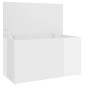 vidaXL Baúl almacenaje madera contrachapada blanco brillo 84x42x46 cm vidaXL Baúl almacenaje madera contrachapada blanco brillo 84x42x46 cm