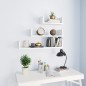vidaXL Estante de pared 3 piezas madera contrachapada blanco vidaXL Estante de pared 3 piezas madera contrachapada blanco