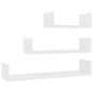 vidaXL Estante de pared 3 piezas madera contrachapada blanco vidaXL Estante de pared 3 piezas madera contrachapada blanco
