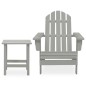 vidaXL Silla con otomana y mesa jardín Adirondack abeto macizo gris vidaXL Silla con otomana y mesa jardín Adirondack abeto macizo gris