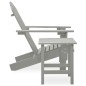 vidaXL Silla con otomana y mesa jardín Adirondack abeto macizo gris vidaXL Silla con otomana y mesa jardín Adirondack abeto macizo gris