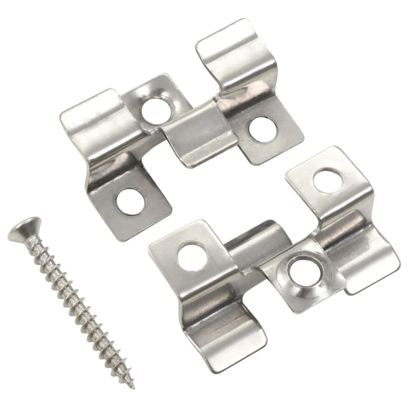 vidaXL Clips de plataforma 100 uds y 200 tornillos de acero Inoxidable vidaXL Clips de plataforma 100 uds y 200 tornillos de acero Inoxidable