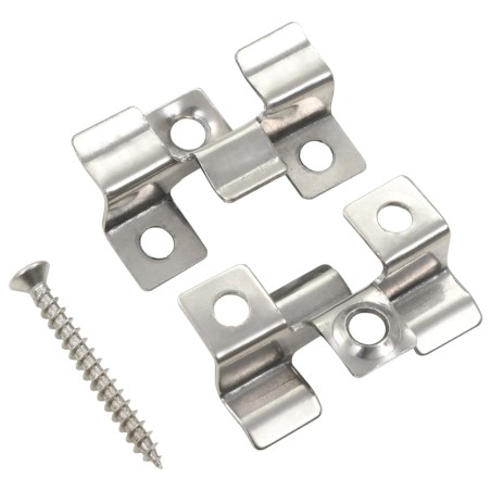 vidaXL Clips de plataforma 100 uds y 200 tornillos de acero Inoxidable 