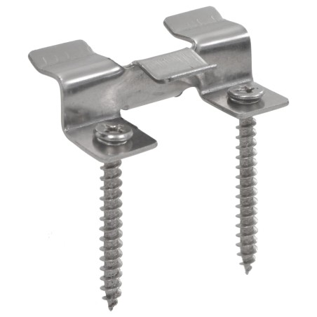 vidaXL Clips de plataforma 100 uds y 200 tornillos de acero Inoxidable 