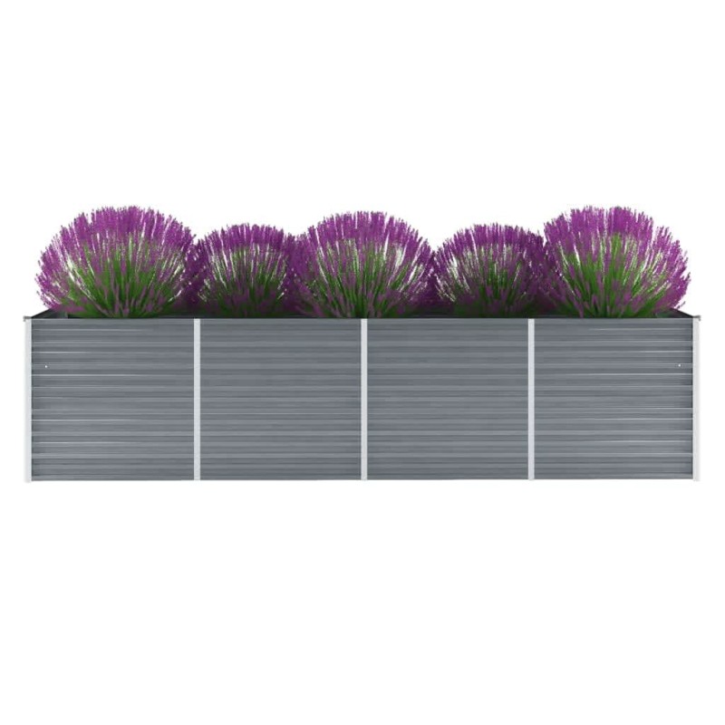 vidaXL Arriate de jardín de acero galvanizado gris 320x80x77 cm vidaXL Arriate de jardín de acero galvanizado gris 320x80x77 cm