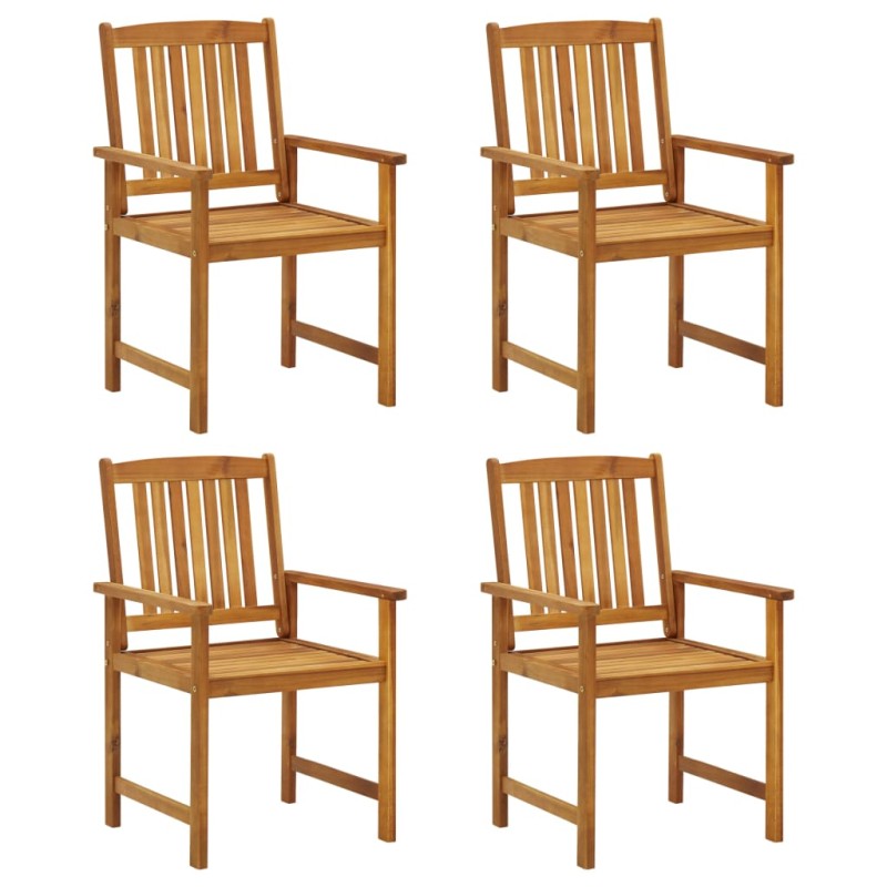 vidaXL Sillas de jardín 4 unidades madera maciza de acacia vidaXL Sillas de jardín 4 unidades madera maciza de acacia
