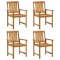 vidaXL Sillas de jardín 4 unidades madera maciza de acacia vidaXL Sillas de jardín 4 unidades madera maciza de acacia
