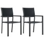 vidaXL Juego de comedor para jardín 3 piezas negro vidaXL Juego de comedor para jardín 3 piezas negro