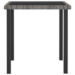 vidaXL Mesa de comedor para jardín ratán sintético gris 70x70x73 cm