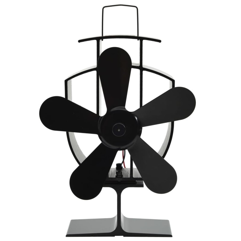 vidaXL Ventilador de estufa accionado por calor 5 aspas negro vidaXL Ventilador de estufa accionado por calor 5 aspas negro