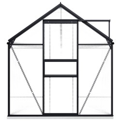 vidaXL Invernadero con estructura de aluminio gris antracita 7,03 m²