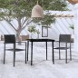 vidaXL Juego de comedor para jardín 3 piezas negro vidaXL Juego de comedor para jardín 3 piezas negro