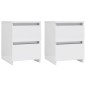 vidaXL Mesitas de noche 2 uds aglomerado blanco brillante 30x30x40 cm vidaXL Mesitas de noche 2 uds aglomerado blanco brillante 30x30x40 cm