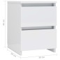 vidaXL Mesitas de noche 2 uds aglomerado blanco brillante 30x30x40 cm vidaXL Mesitas de noche 2 uds aglomerado blanco brillante 30x30x40 cm