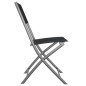vidaXL Sillas de jardín plegables 4 unidades acero y textilene negro vidaXL Sillas de jardín plegables 4 unidades acero y textilene negro