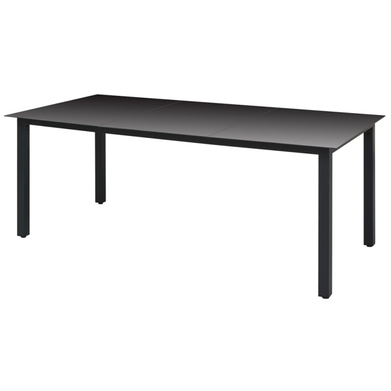 vidaXL Mesa de jardín de aluminio y vidrio negra 190x90x74 cm vidaXL Mesa de jardín de aluminio y vidrio negra 190x90x74 cm