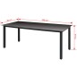 vidaXL Mesa de jardín de aluminio y vidrio negra 190x90x74 cm vidaXL Mesa de jardín de aluminio y vidrio negra 190x90x74 cm