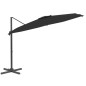 vidaXL Sombrilla colgante con poste de aluminio negro 400x300 cm vidaXL Sombrilla colgante con poste de aluminio negro 400x300 cm