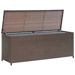 vidaXL Caja de almacenaje jardín ratán sintético marrón 120x50x60 cm