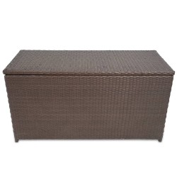 vidaXL Caja de almacenaje jardín ratán sintético marrón 120x50x60 cm