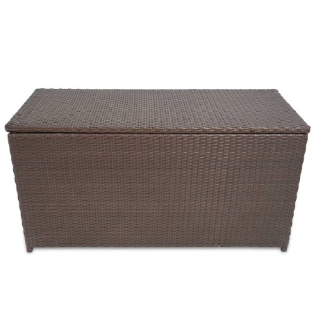 vidaXL Caja de almacenaje jardín ratán sintético marrón 120x50x60 cm