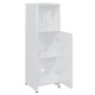 vidaXL Armario de baño madera contrachapada blanco brillo 30x30x95 cm