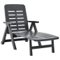 vidaXL Tumbona plegable de plástico gris antracita
