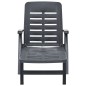 vidaXL Tumbona plegable de plástico gris antracita