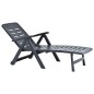 vidaXL Tumbona plegable de plástico gris antracita