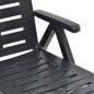 vidaXL Tumbona plegable de plástico gris antracita