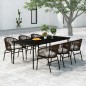 vidaXL Juego de comedor de jardín 7 piezas marrón vidaXL Juego de comedor de jardín 7 piezas marrón