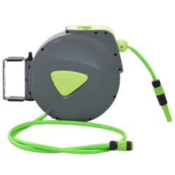 vidaXL Carrete de manguera retráctil automático de pared 20+2 m