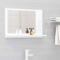 vidaXL Espejo de baño madera contrachapada blanco brillo 60x10,5x37 cm vidaXL Espejo de baño madera contrachapada blanco brillo 60x10,5x37 cm