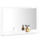 vidaXL Espejo de baño madera contrachapada blanco brillo 60x10,5x37 cm vidaXL Espejo de baño madera contrachapada blanco brillo 60x10,5x37 cm