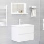 vidaXL Espejo de baño madera contrachapada blanco brillo 60x10,5x37 cm vidaXL Espejo de baño madera contrachapada blanco brillo 60x10,5x37 cm